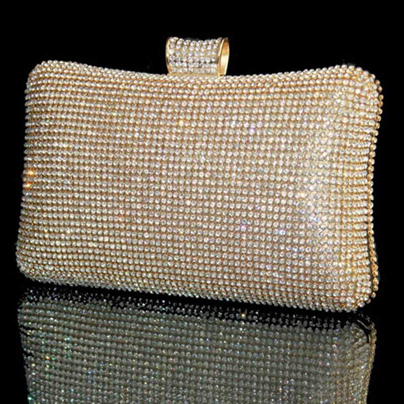 Hot Royal Women's Lady Fashion Swarovski Crystal Soirée Pochette Sac à main Sac à main Sac à bandoulière Mariage Sac de mariée Accessoires - DT3296