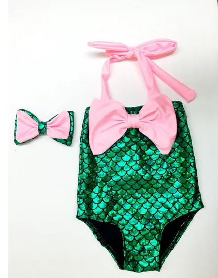 Barn som simmar bikinis Set Two Pieces Baby Girls Bathing Suit Baby Girls Mermaid badkläder Baddräkt6166658