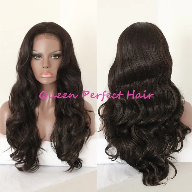 Hittebestendige Zwarte Vrouwen Natuurlijke Kleur Body Wave Synthetische Pruiken Kanekalon Synthetische Lace Front Pruiken Afro-Amerikaanse Pruiken