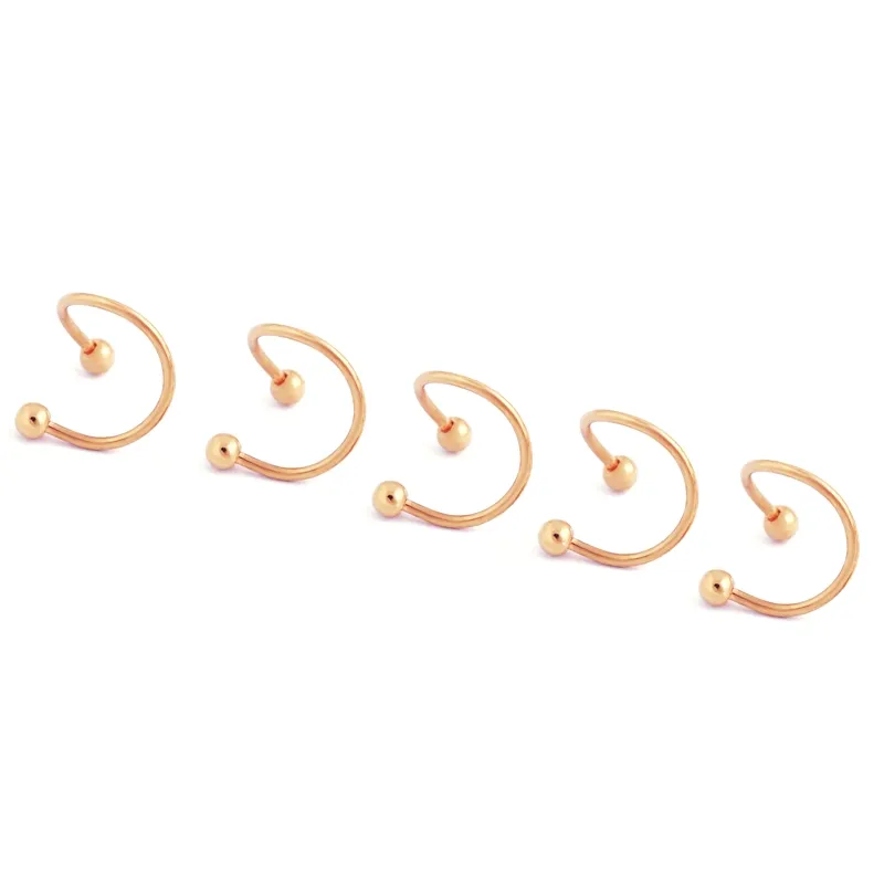 50 unids oro titanio acero inoxidable ceja nariz labio cautivo grano anillo lengua piercing Tragus cartílago pendiente joyería del cuerpo