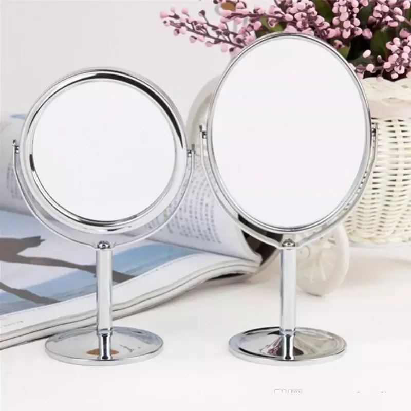 neueste luxuriöse Make-up Kosmetik doppelseitiger Spiegel Normal und 2 Vergrößerungsständer Spiegel Lady Table Desk Standspiegel