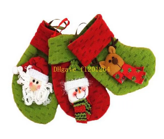 500 sztuk / partia Darmowa Wysyłka New Arrival Santa Claus Christmas Stockings Prezenty Świeczki Posiadacze Choinki Dekoracje
