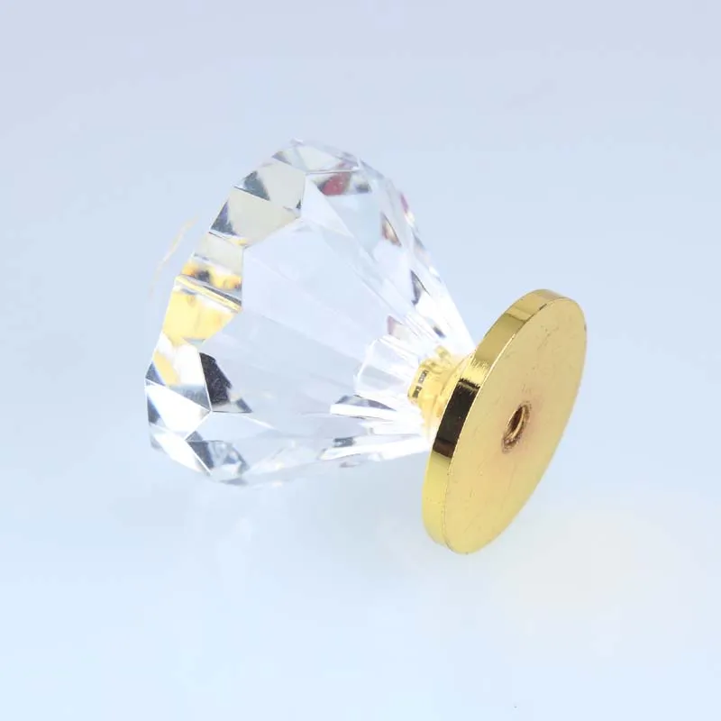 Mode Deluxe Diamond Head Drawer Cupboard Knobs S Clear Crystal Gold Dresser Kök Skåp Dörrhandtag Knob4442657