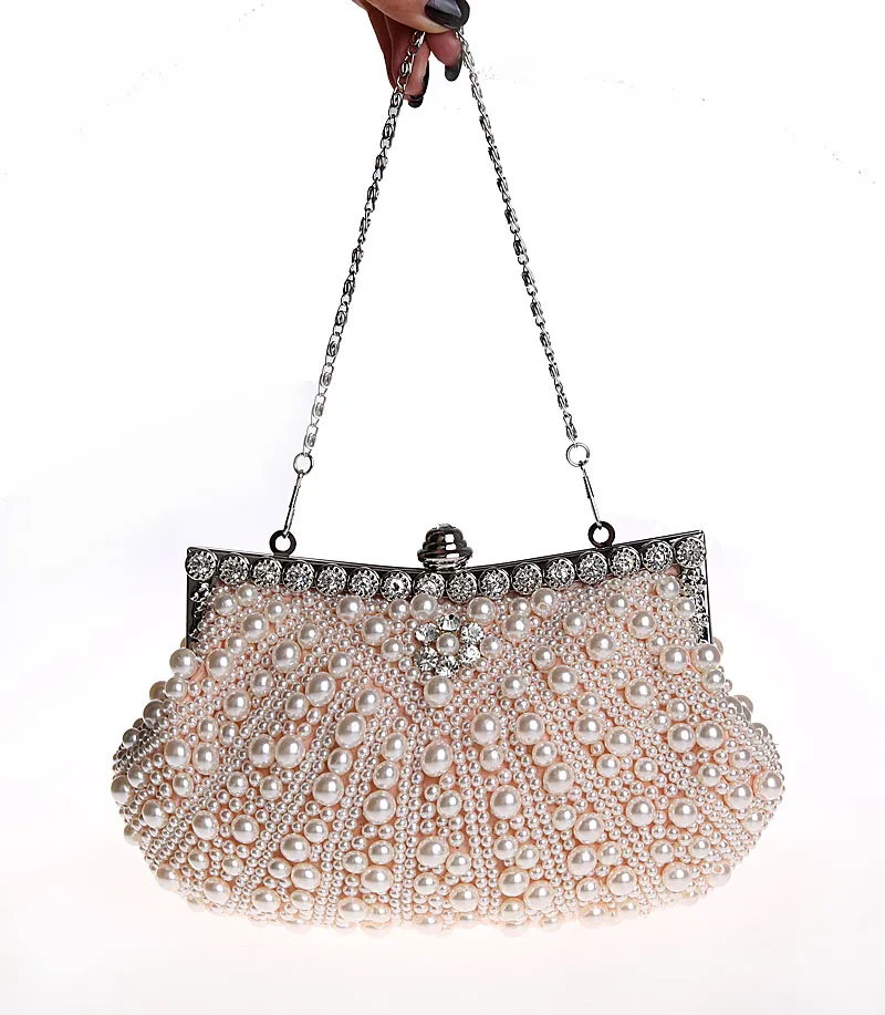Women Handbag Party Pearl Luxury Evening Clutch Bags Crystal Clutch Evening Bags Lady Wedding Purse HQB1493