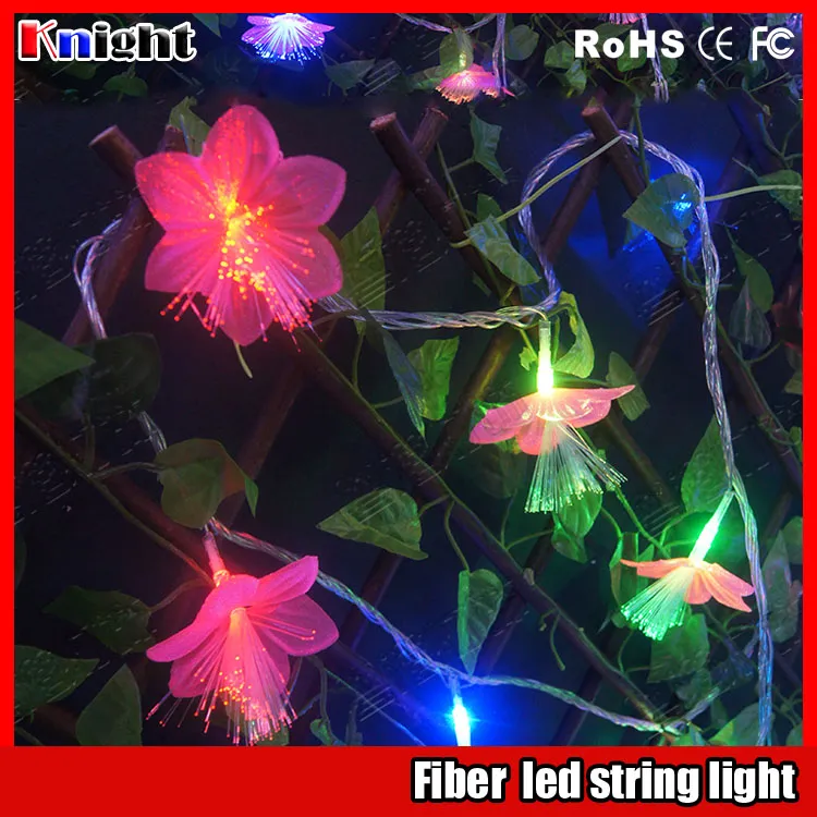 2016 nova chegada 10m 50lamps fibra conduziu luz de string para jardim, 4m luz de fibra óptica de plantador pergola decor led flor luz 2 pcs