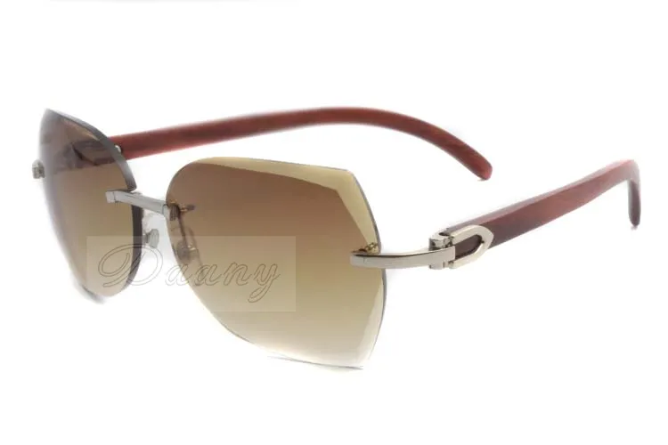 Neuer Stil der höchsten Qualität luxuriöser trendiger Holz Sonnenbrille 8300817 für männlich und weiblich in Silber mit Schnittlinsen Größe 18135 mm5244051