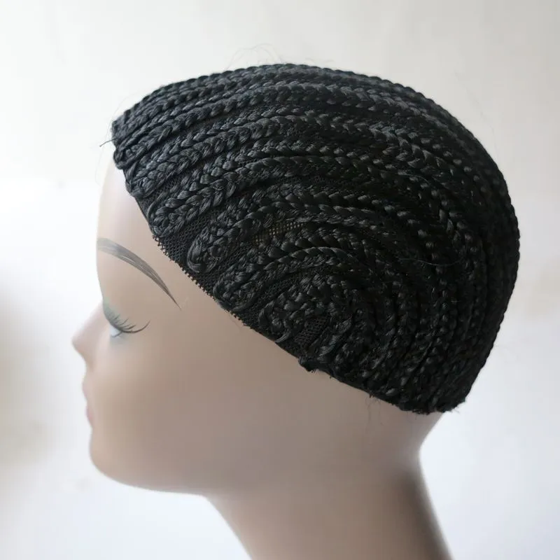 Плетеный колпачок крючком парик шапки сетки для волос Для изготовления париков закончил плетеный узор на cap threee размер
