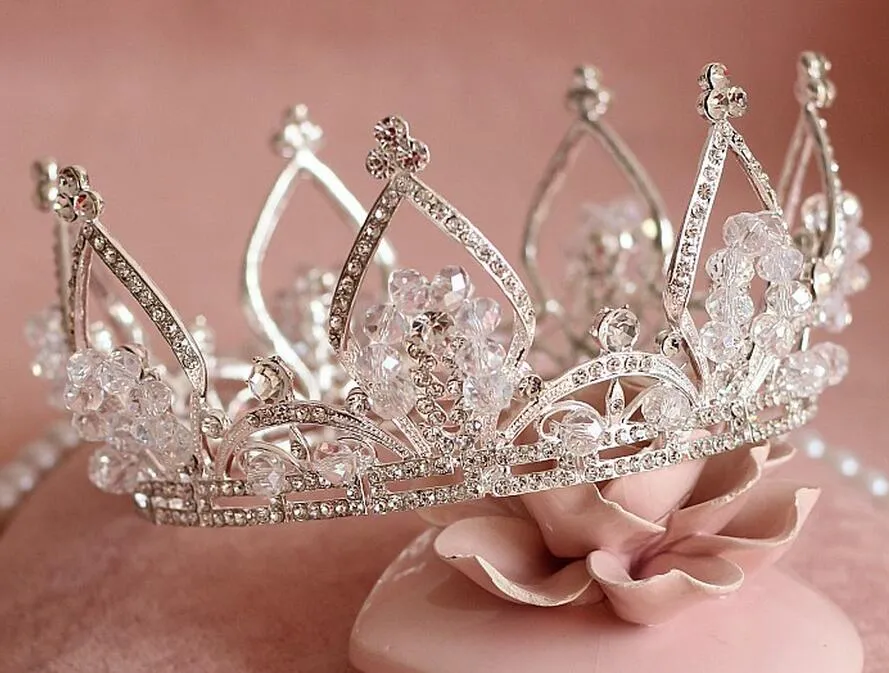 Vintage Silver Wedding Tiara Bridal Hair Crown Headband with  display picture 3