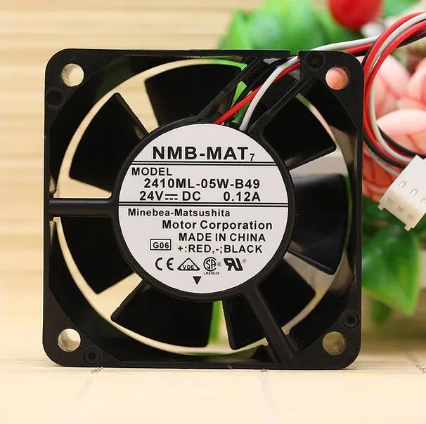 NMB 2410ML-05W-B49 6025 24V 0.12A Ventilateur de convertisseur d'alarme d'arrêt à 3 lignes