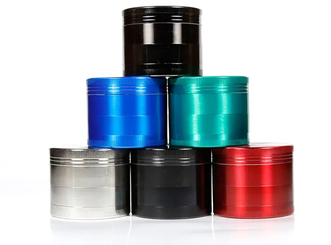 Smerigliatrici per tabacco colorate di alta qualità 40MM/50MM/55MM/63MM/75MM 4 parti Rilevatore di fumo Cracker Smerigliatrici per erbe VS smerigliatrici per pietre affilate