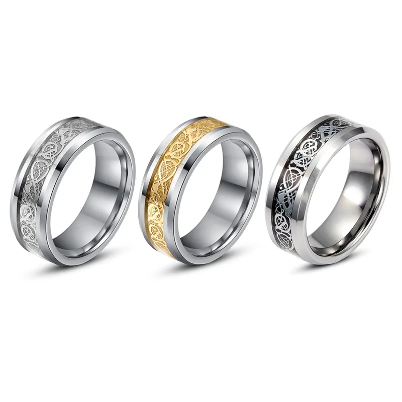 Wholesale-Free Shipping Dragon 316L stainless steel Ring Mens Jewelry Wedding Band male ring for lovers