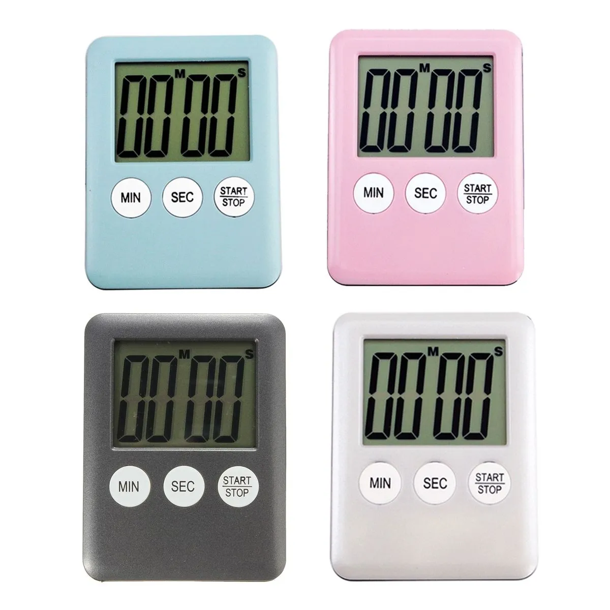 Slim Magnetic LCD Display Digital Kitchen Timer Count Up Down Cooking Alarm E00134 BARD