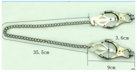 Neue weibliche Metall-Edelstahl-Nippelklemmen klemmen Nippelstimulator-Dehnungsgerät mit Ketten-Bondage-Erwachsenen-BDSM-Produkten Se8289087
