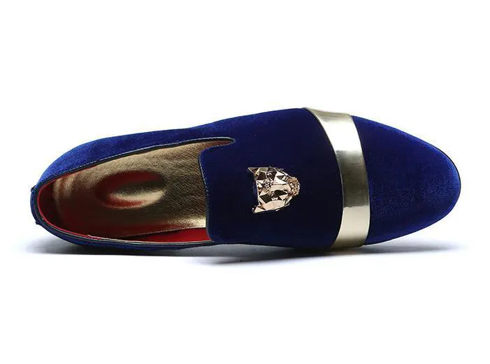 Trendy Britse mannen puntige fluwelen blauw rood Homecoming feestjurk oxford trouwschoenen flats loafers mannelijke mocassins