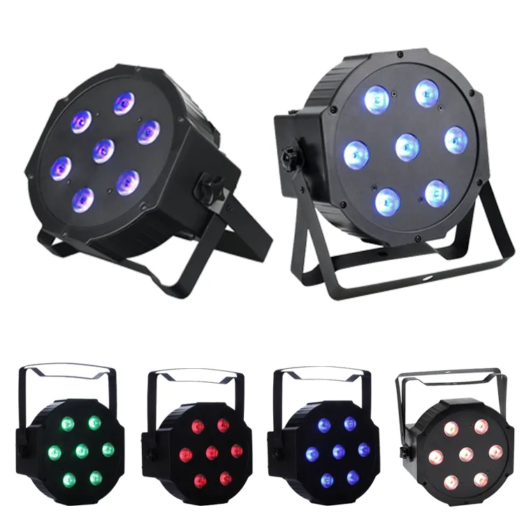 LED -podiumlampen 7x10 Watt DMX512 RGBW Disco LED -licht - afstandsbediening - Hoogmacht - Stage Lamp Club Lights Moving