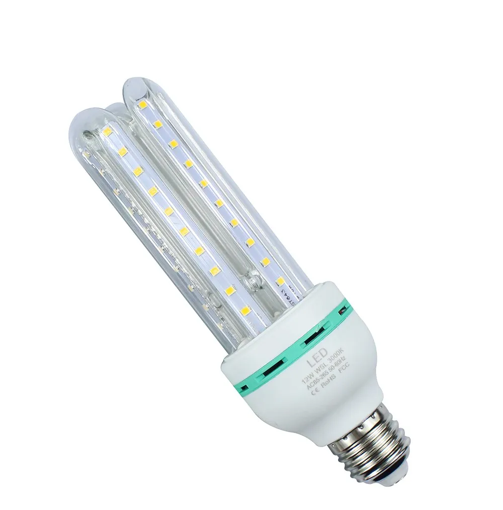 SMD 2835 Ampoules LED Ampoules en forme de U Base E27 lumière forte 85-265V courant constant 12W Blanc / Blanc chaud à économie d'énergie