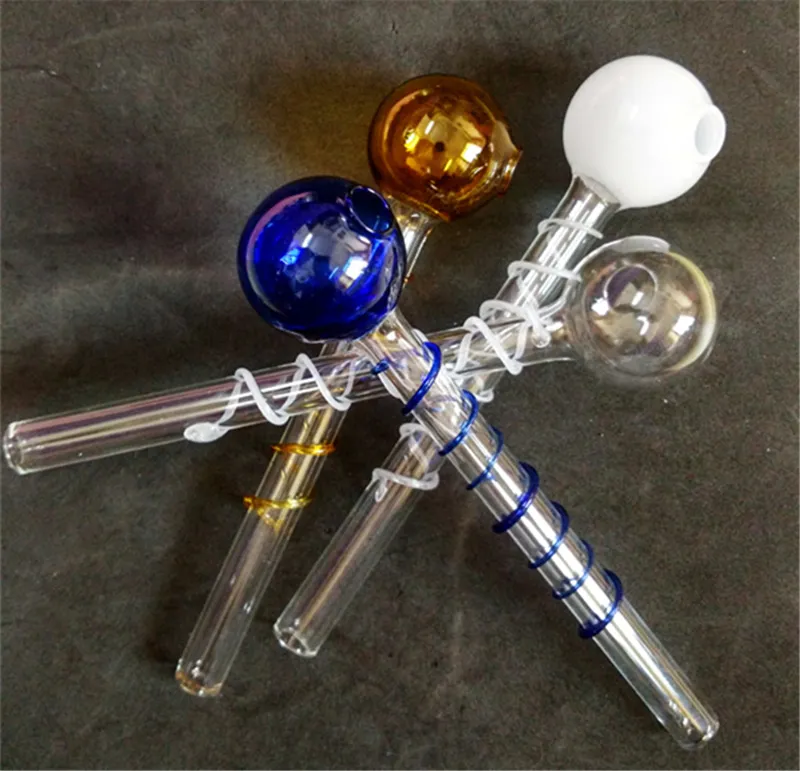 Pyrex-Spiralöl-Brenner-Rohr-Mini-Glas-Handrohre bunte Raucher-Tobacoo-Bubbler-Röhrchen für DAB-Rig-Bong