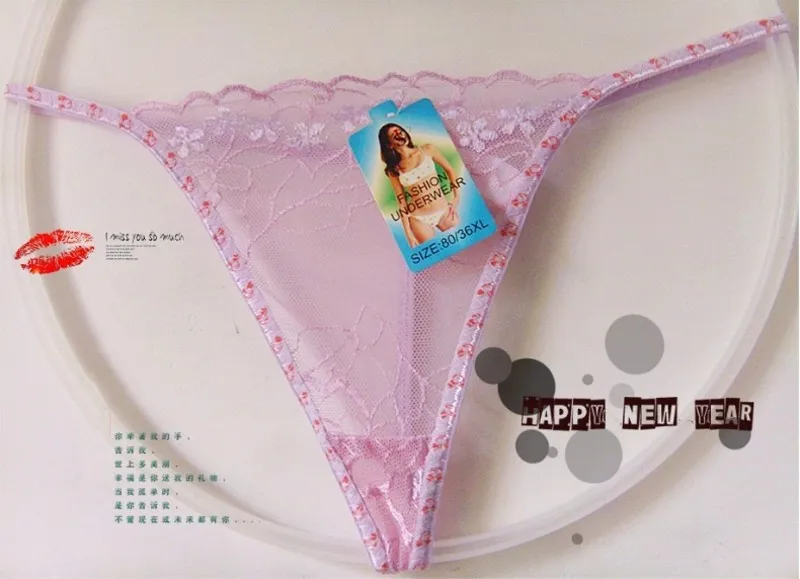 Sexy lace Underwear semipermeável das mulheres pequena cintura g-string Tangas Calcinhas T Voltar LINGERIE senhora multicolor biquíni Elastic G-String