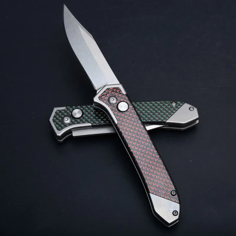 2020 nuovo coltello tattico automatico 8Cr13 Stone Wash lama manico in fibra di carbonio campeggio esterno escursionismo caccia coltelli da tasca EDC i