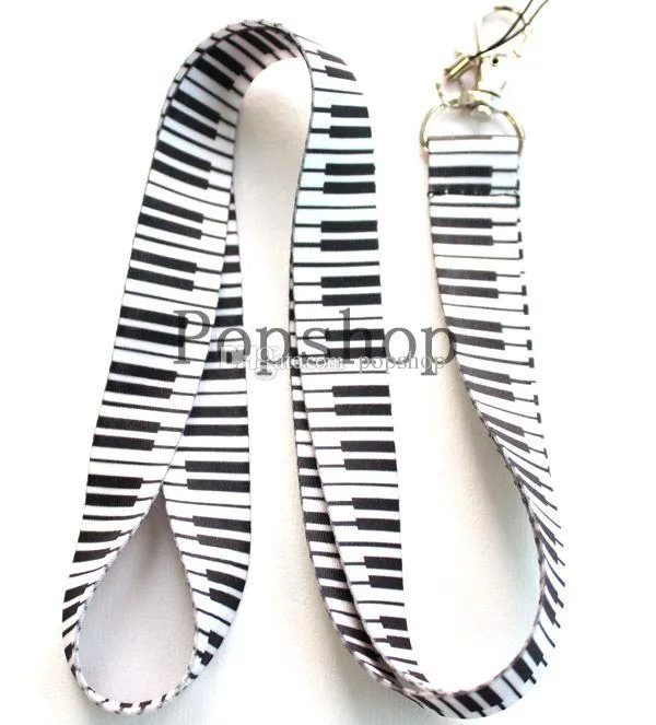 New Music Piano Musical Note BlackWhite Phone Lanyard Key ID Neck Strap Party Gift9263551