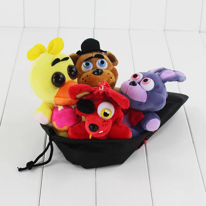 Game Five Nights at Freddy039s Pluche FNAF Bonnie Foxy Freddy Knuffel Gevulde Zachte Poppen Met Opbergtas 13CM18CM8271842