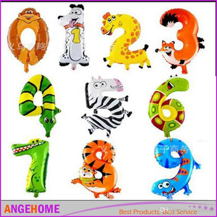 16 Pulgadas de Dibujos Animados de Animales Números de Globo Digital Mylar Globo papel de aluminio 16 Pulgadas de Dibujos Animados de Animales Números de Globo Digital Mylar Globo papel de aluminio
