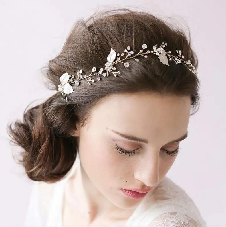 Hoofdbanden Crystal Tiaras Handgemaakte Bruids Haaraccessoires Vintage Bruiloft Accessoires Haarbanden