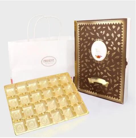 26.5 cm x 19 cm x 4.5 cm boîte-cadeau de chocolat bonbons sacs en papier avec poignées Kraft papier bonbons traiter Simple gros grande boîte-cadeau 