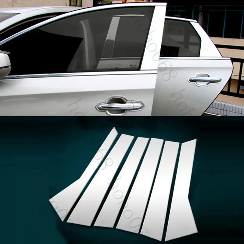 1set For Cadillac XTS 2013-15 Car Auto Stainless Steel Window A B Column DecorateTrim Frames