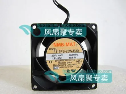 Original NMB-MAT 3115PS-23W-B30 8cm80*80*38 230V 2 fils cadre en aluminium ventilateur de refroidissement ca