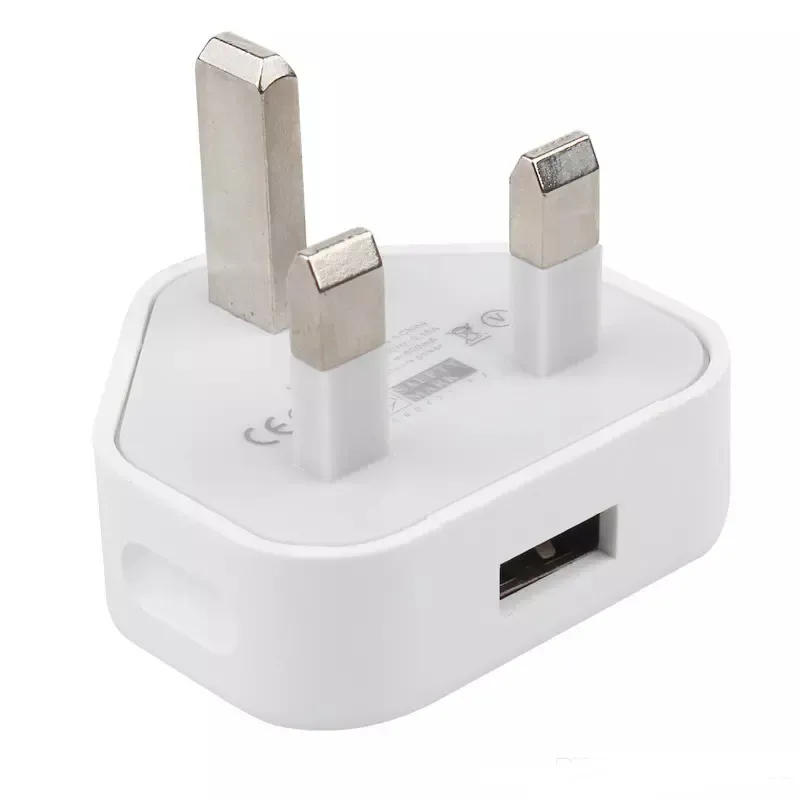 Real 5V 1A USB Wall Charger UK Adaptrar UK Plug Home Travel Laddare 3 Pin Leg Anslut USB Strömadapter Laddning för smartphone Tablet PC Universal