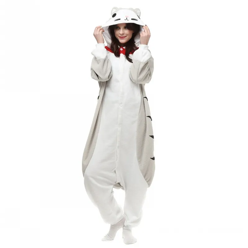 Unisexe polaire mignon pyjamas Onesies à capuche Animal pyjama Chi's doux Cosplay Costumes Chi chat pyjama Halloween bande dessinée combinaison livraison gratuite