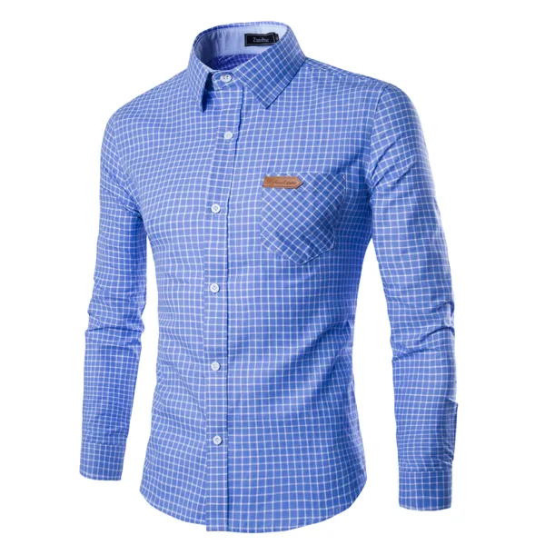 Wholesale-Comfortable and soft The New Mens Shirts Long Sleeves Cotton Casual Fashion Solid Mens Shirts High Quality Business Suits