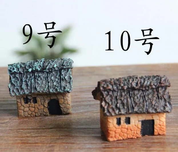 Tuindecoraties 3cm schattige hars ambachten huis Fairy Garden Miniatures Gnome Micro Landscape Decor Bonsai voor thuisdecoratie