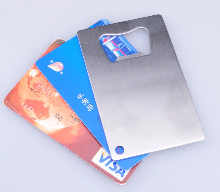 Kişiselleştirilmiş Kredi Kartı Ölçekli Şişe Açacağı Özel Şirket Logosu Kazınmış / Basılı Metal Kartvizit Şişe Açacağı