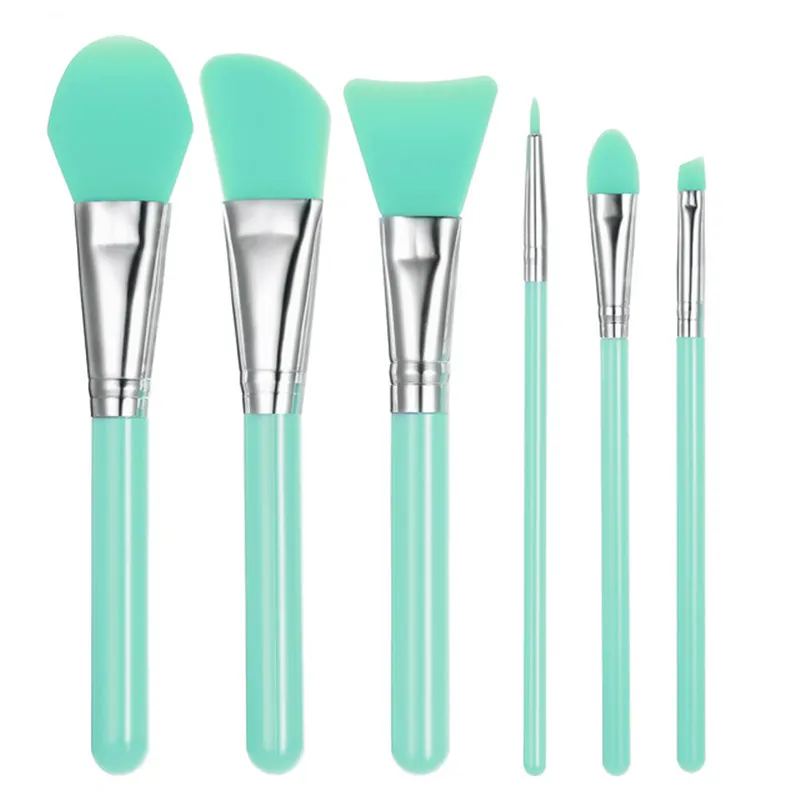 6st / set Unique Makeup Silicone Brush Mask Ögonbryn Eyeliner Lip Borstar Sätta Kosmetiska Makeup Brush Set Silicone Borstar Verktygssats DHL Gratis