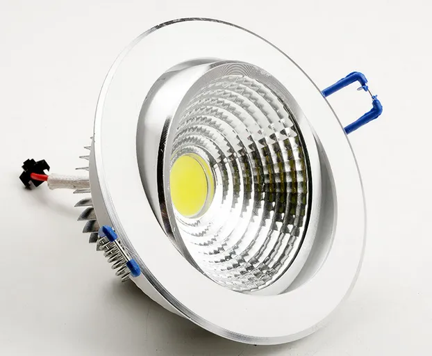 Neueste Silber Dimmbare Led Downlights 9 W 12 W 15 W COB Led Unten Licht Deckeneinbauleuchte 120 Winkel AC 110-240 V + CE ROHS UL