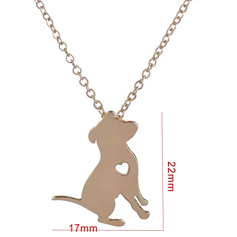 Collana corta di nuova moda Collana Pit Bull carina con cuore Cane dei cartoni animati seduto a terra Collana con ciondolo regali feste da donna in vendita