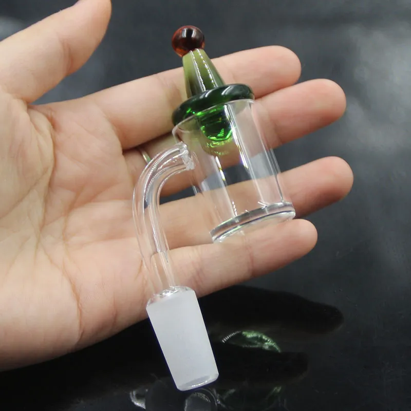 Quartz Trough Quartz Banger Nail With Color Carb Cap Female Male 10mm 14mm 18mm Joint for Glass Oil Rigs Glass Bongs