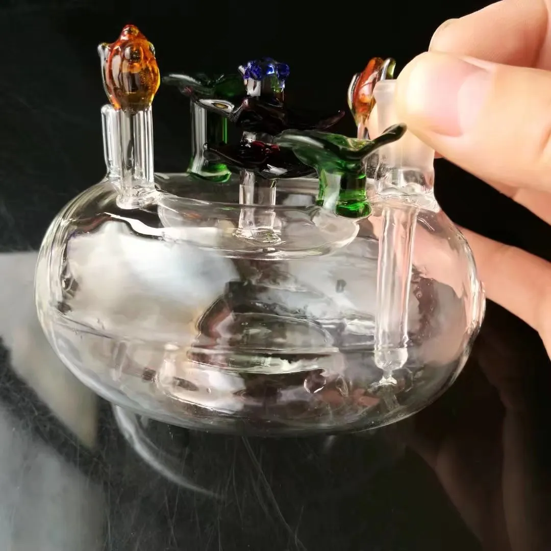 Vaso narghilè in vetro con letto di fiori, accessori bong in vetro all'ingrosso, fumo pipa ad acqua, spedizione gratuita