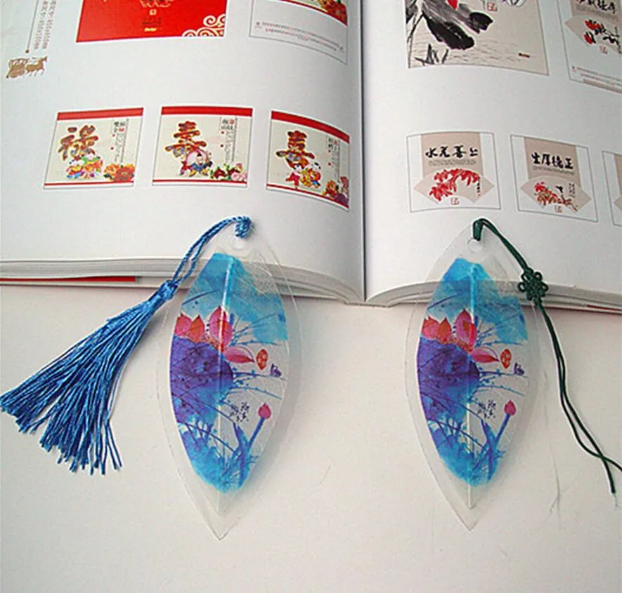 20st Naturliga torkade blad vener Lotus Bookmark Bokkort för bröllop Baby Shower Party Födelsedag Favor Gift Souvenirs Souvenir