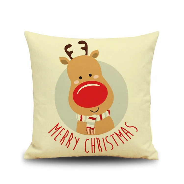 Christmas Pillow Case Office Reindeer Snowman Cushion Cover Home Sofa Hold Pillowcases Cartoon XMS Gift Pillow Cover