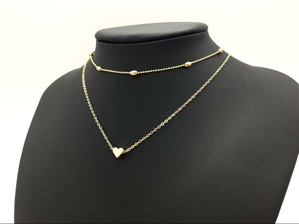 Hou van hart ketting zilveren gouden ketens Meerlagige chokers kettingen hangende vrouwen ketting mode sieraden wil en zandcadeau