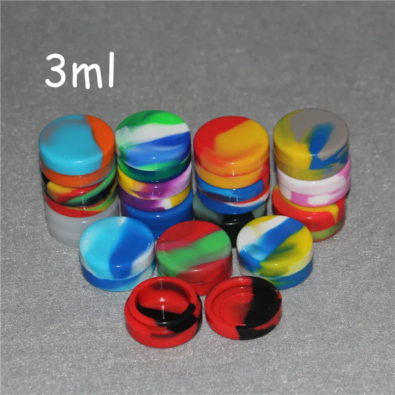 Wholesale Storage Boxes Silicone Wax Container 3ml 5ml 7ml Silicon containers jars dab tool oil Jar Concentrate Case for vaporizer vape