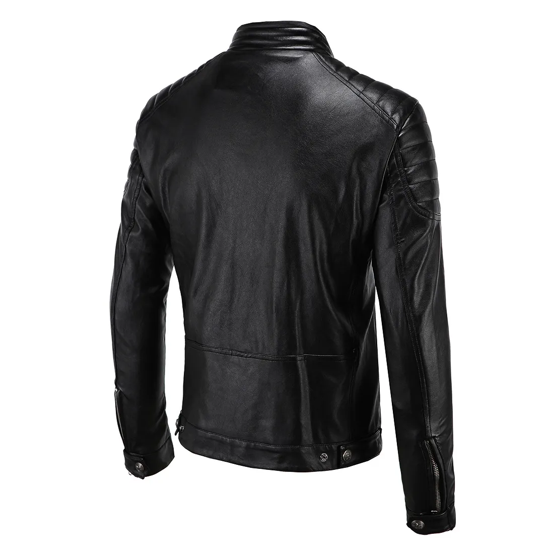 Giacca corta nera 5XL uomo in pelle PU Slim Giacca da uomo cappotti colletto alla coreana autunno selvaggio moto manica lunga soprabito uomo J160814