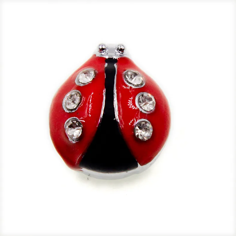 Wholesale Ladybug zinc alloy 10mm slider Charms DIY Accessories Fit 10mm Pet Collar wristband SL510