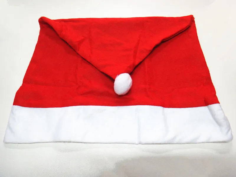 Santa Claus Cap Chair Cover Christmas Dinner Table Party Red Hat Chair Back täcker Xmas Decoration To89