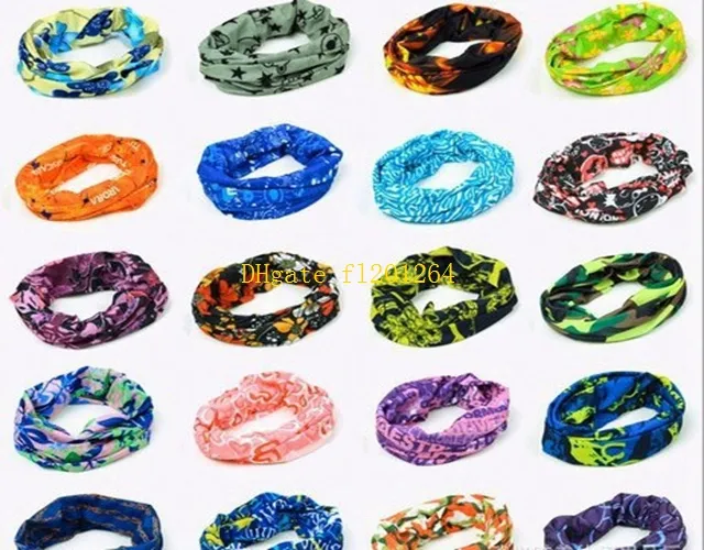 50 teile/los DHL FEDEX Kostenloser Versand Multifunktions-Bandana Motorrad Biker Gesichtsmaske Halsschlauch Schal 20 Farben zur Auswahl