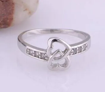 Kryształowe pierścienie serca 925 Sterling Posrebrzane Dla Kobiet Klaster Pierścionki Dziewczyna Akcesoria Biżutere Boże Narodzenie Prezent Hurtownie DHL