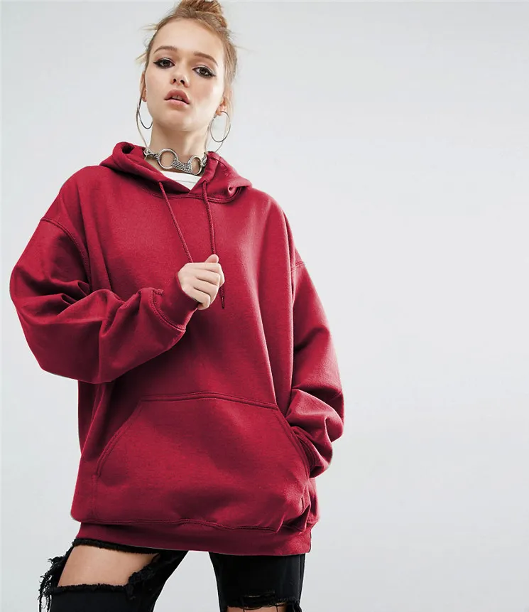 Plus Size 4XL 5XL Autunno Inverno America Europa Solid Loose Women Plain Felpe Felpe Pullover Manica A Pipistrello Sport Giacca Con Cappuccio Da 15 14 DHgate